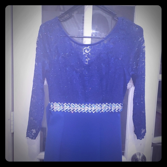 Formal/ Prom Blue Dress NWOT - Picture 2 of 6